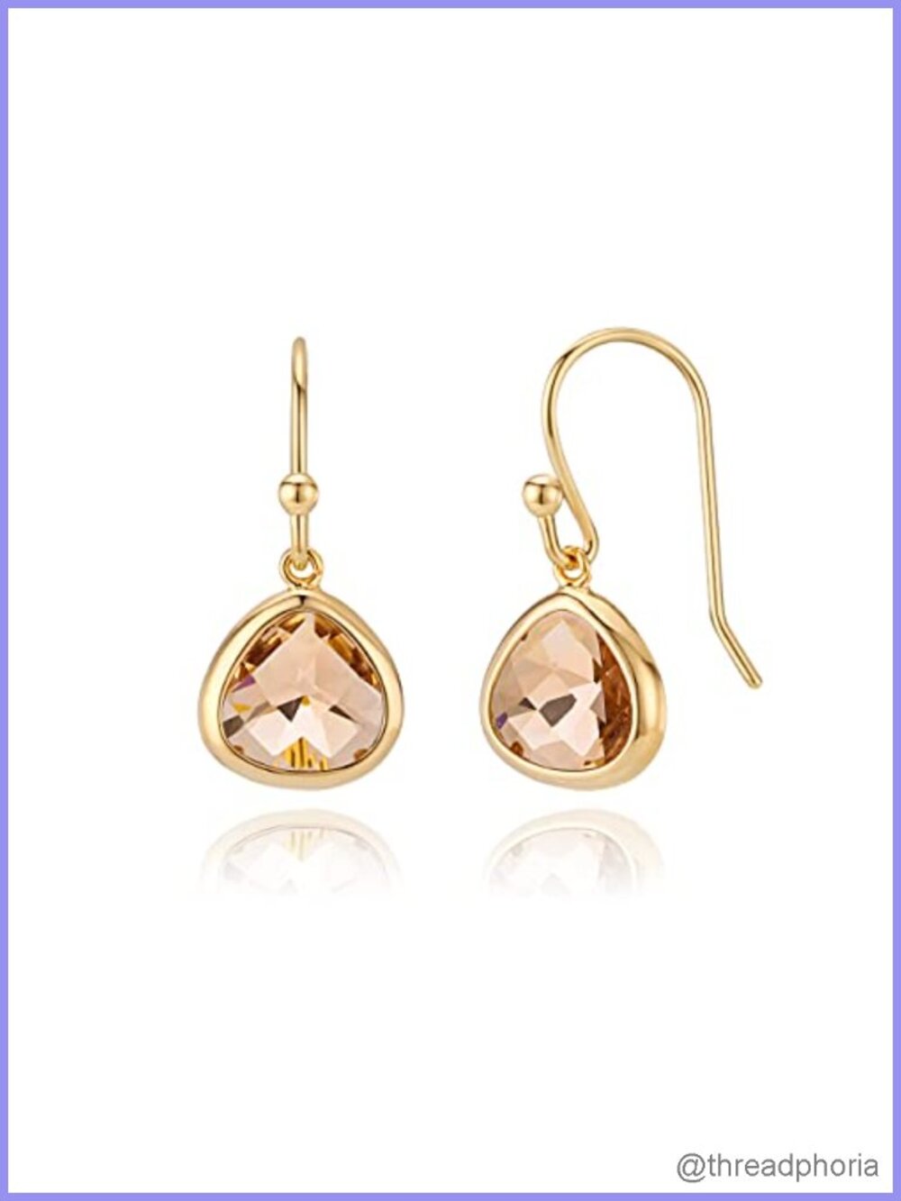 14K Gold-Plated Simulated Citrine Dangle Earrings Hypoallergenic Gift